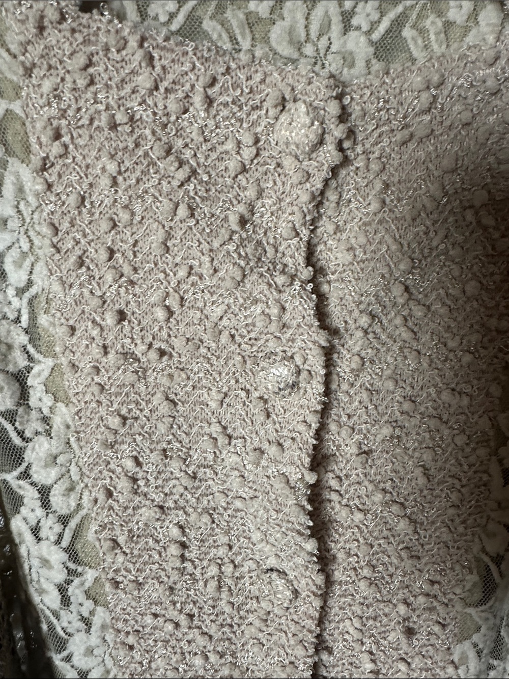 Areve Lace & Knit Layered Sleeveless Tunic in Cream and Taupe - Picture 4 of 11